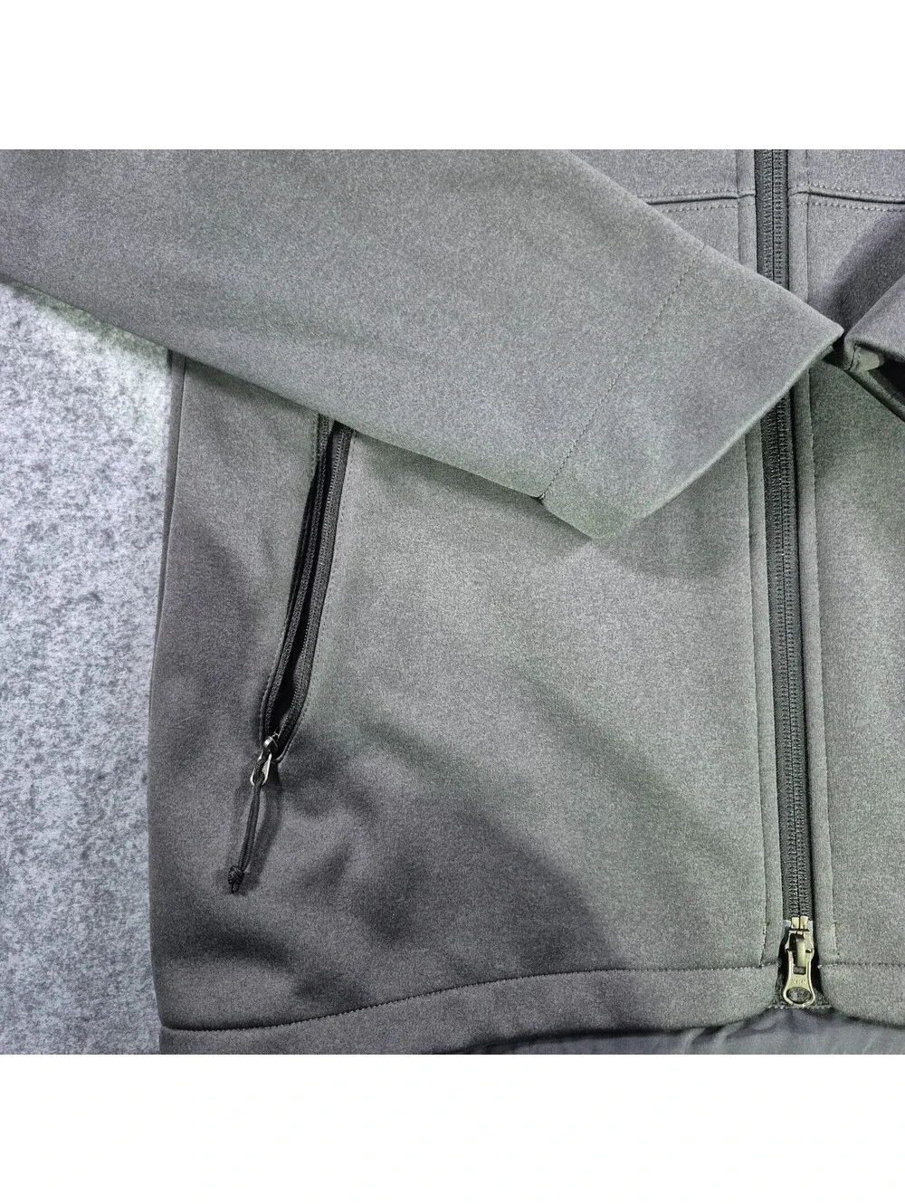 The North Face Jacket Mens Dalk Gray WindWall Fleece Lined Full Zip Soft Shell